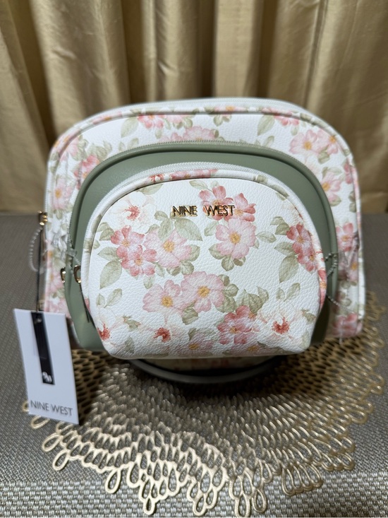 Nine West Handbags - Nine West White Floral & Sage Cosmetic Trio